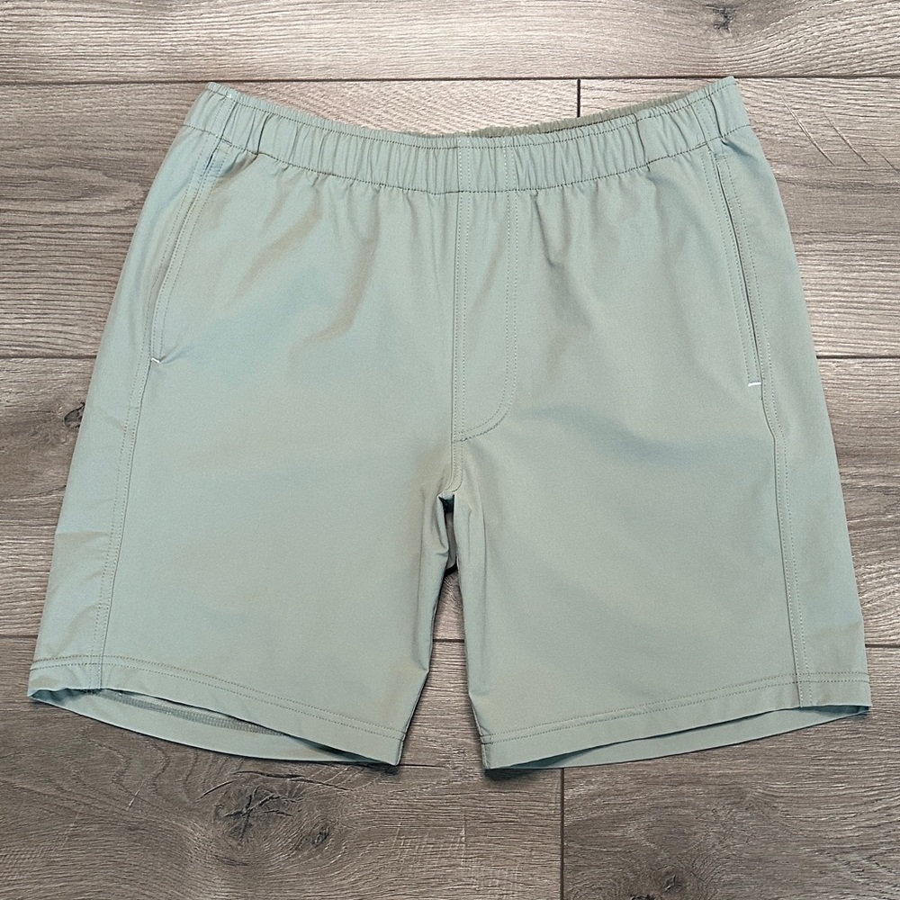 Myles Everday‎ 7” Casual Training Hiking Travel Nylon Stretch Shorts Green Small